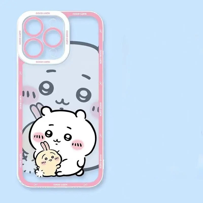 Cute Cartoon Chiikawa Usagi Hachiware Case for Iphone 16E 16 15 11 14 13 12 Pro Max plus 7 8 X XS XR Silicone Capa Clear Cover