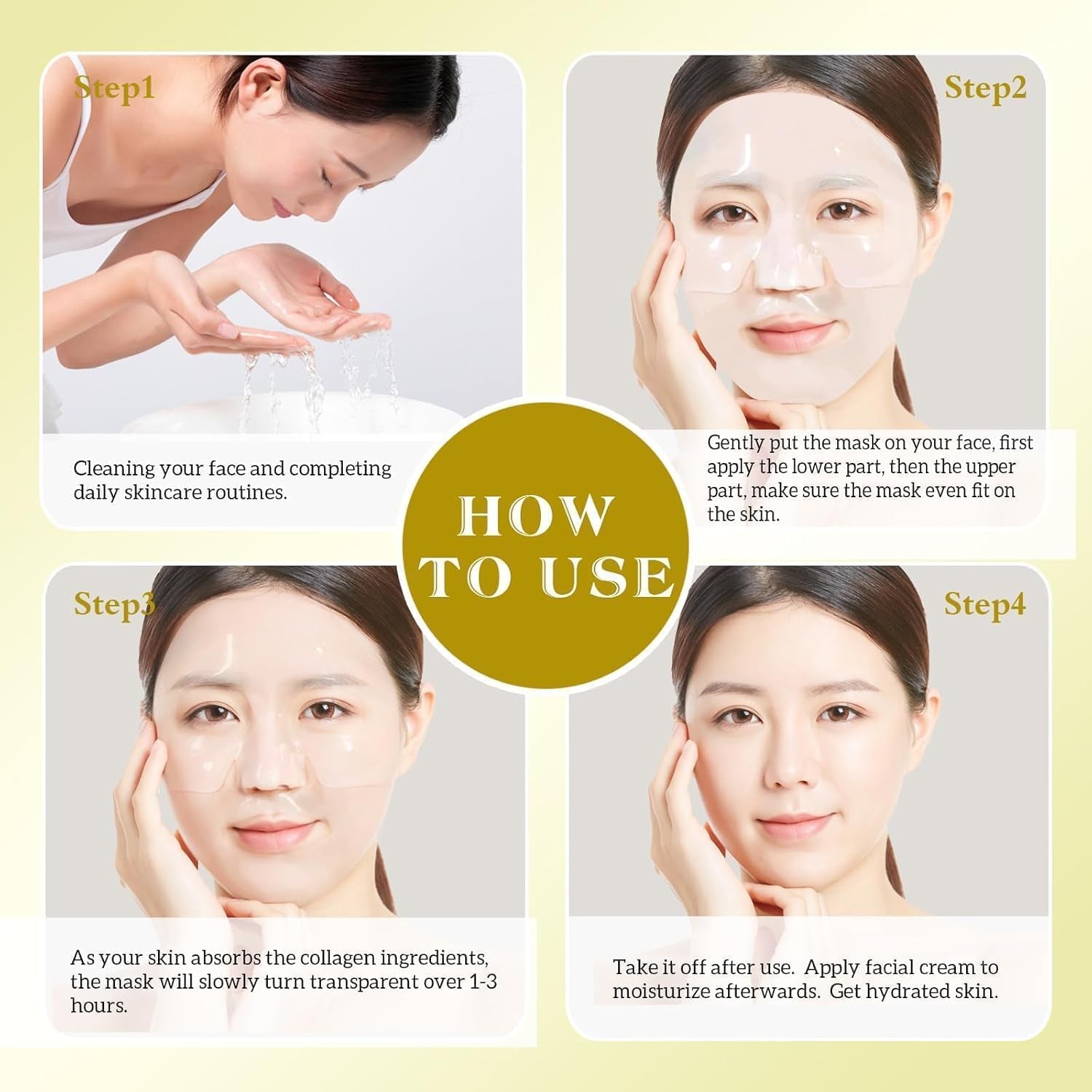 Bio-Collagen Real Deep Anti-Wrinkle Lifting Mask – Overnight Hydrating Face Mask for All Skin Types, Moisturizing & Firming, 17-Pack