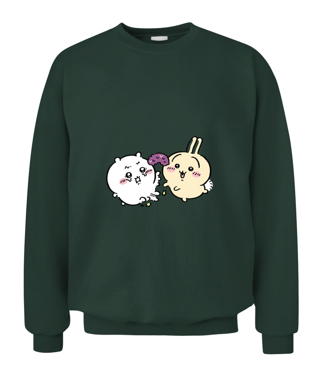 Chiikawa Usagi & Momonga Unisex Sweatshirt – Cute Cartoon Crewneck | Gildan 18000