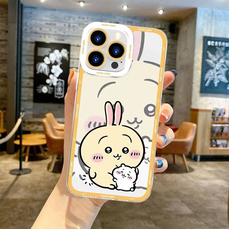 Cute Cartoon Chiikawa Usagi Hachiware Case for Iphone 16E 16 15 11 14 13 12 Pro Max plus 7 8 X XS XR Silicone Capa Clear Cover