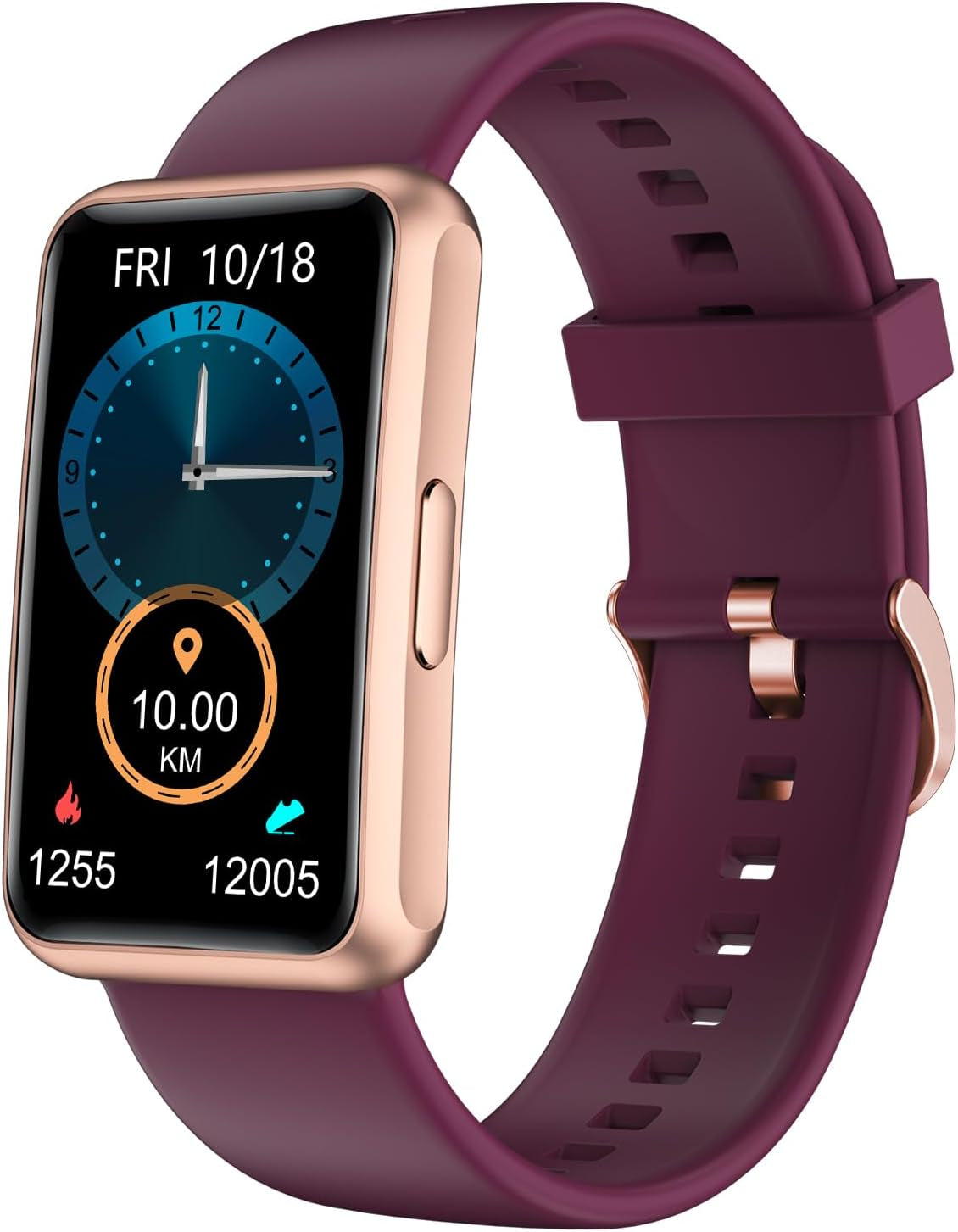 Fitness Tracker Watch – No Bluetooth, No App, No Phone Needed, IP68 Waterproof Full Touch Screen with Step, Calorie & Sleep Tracking, Alarm Clock (Purple)