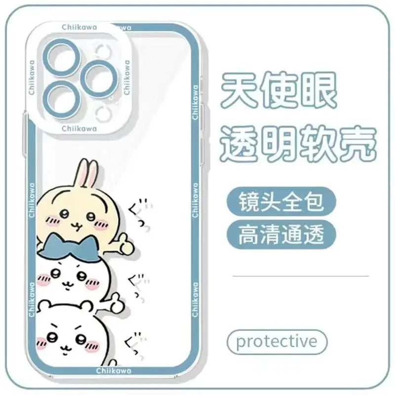 Cute Cartoon Chiikawa Usagi Hachiware Case for Iphone 16E 16 15 11 14 13 12 Pro Max plus 7 8 X XS XR Silicone Capa Clear Cover