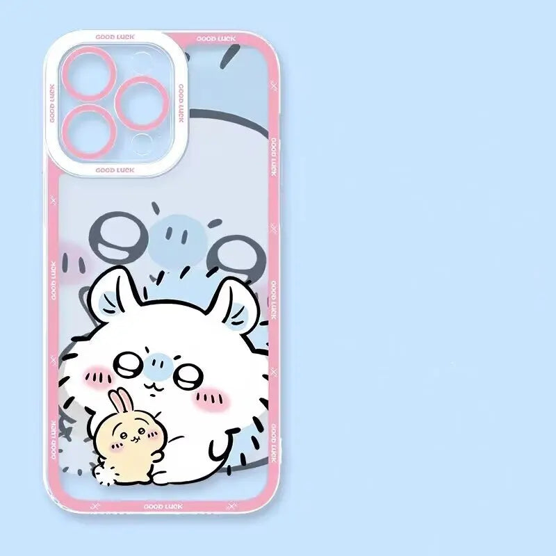 Cute Cartoon Chiikawa Usagi Hachiware Case for Iphone 16E 16 15 11 14 13 12 Pro Max plus 7 8 X XS XR Silicone Capa Clear Cover