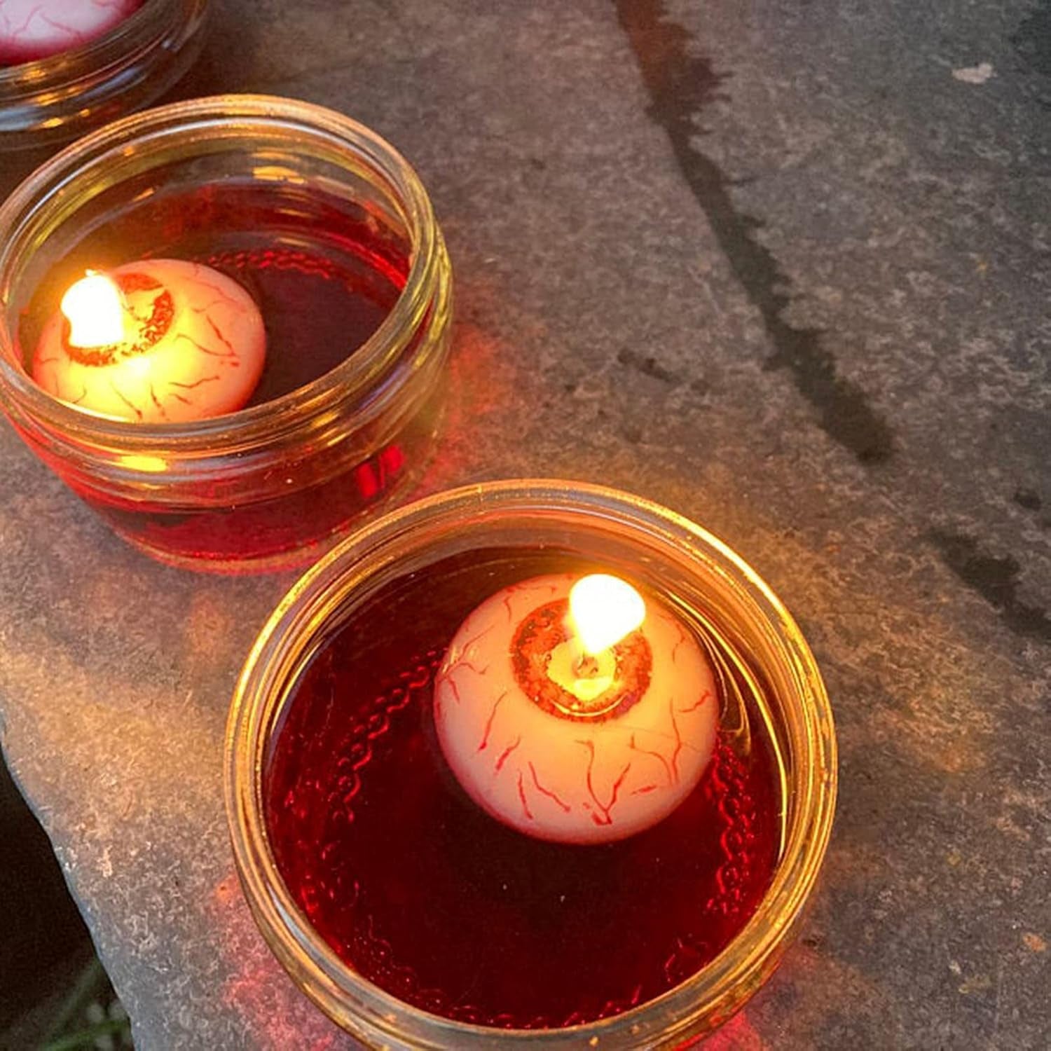 Halloween Eyeball Floating Candles, Scary Eye Ball Tealights Candles Realistic Eyeball Floats on Water Table Candles Decor for Centerpieces, Halloween Dinner Party Decoration (5PCS)