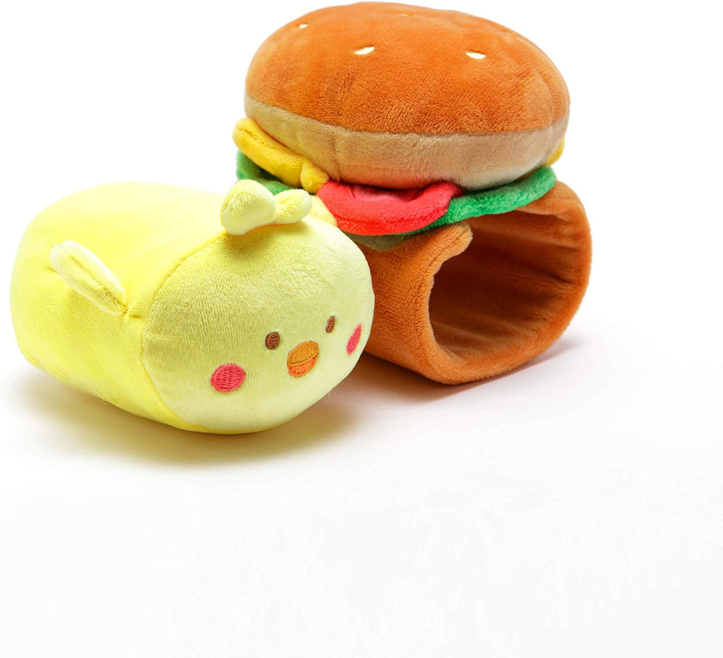 Chickiroll Burger Plush Toy – Kawaii Stuffed Animal with Removable Outfit, Soft Squishy Plush Gift for Girls & Kids