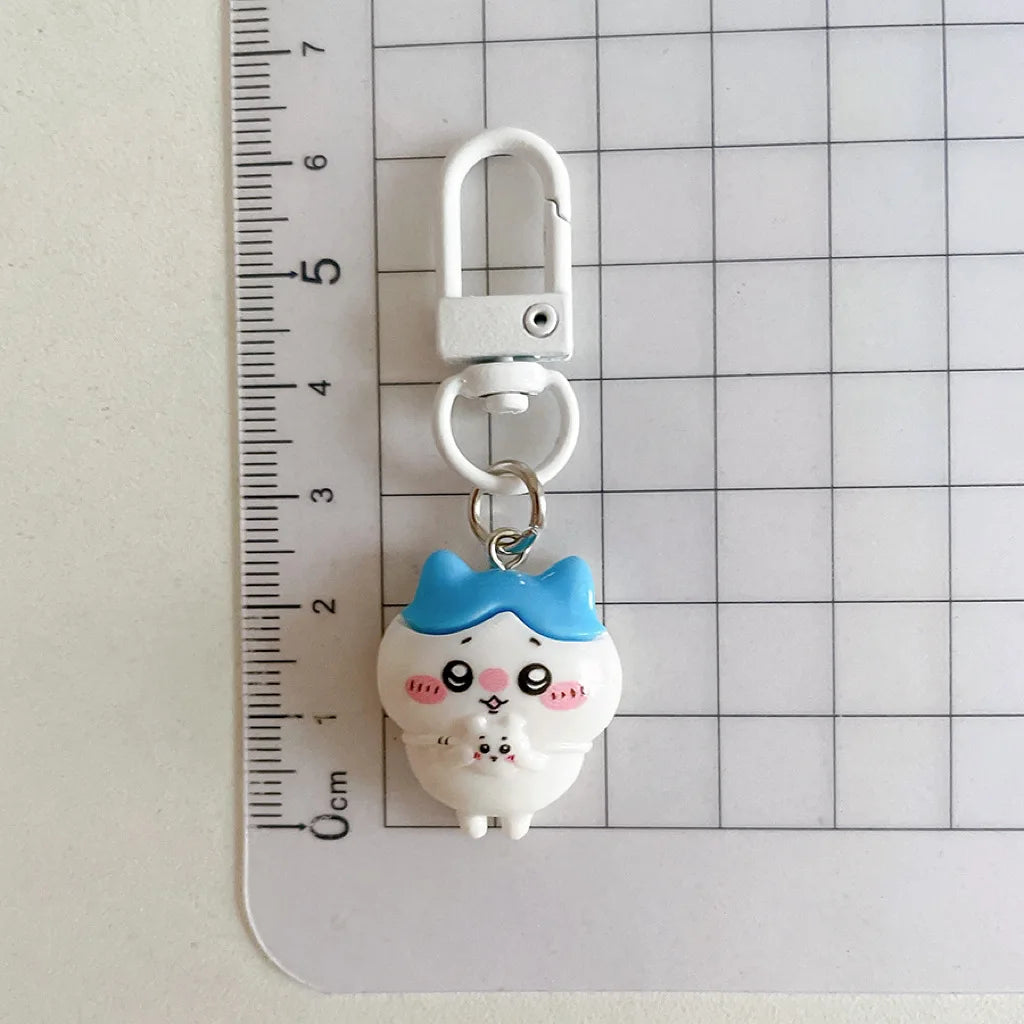 Sanrio Kawaii Keychain Set (6Pcs) – Cute Anime Hachiware & Usagi Bag Charms, Perfect Birthday Gift for Kids & Friends