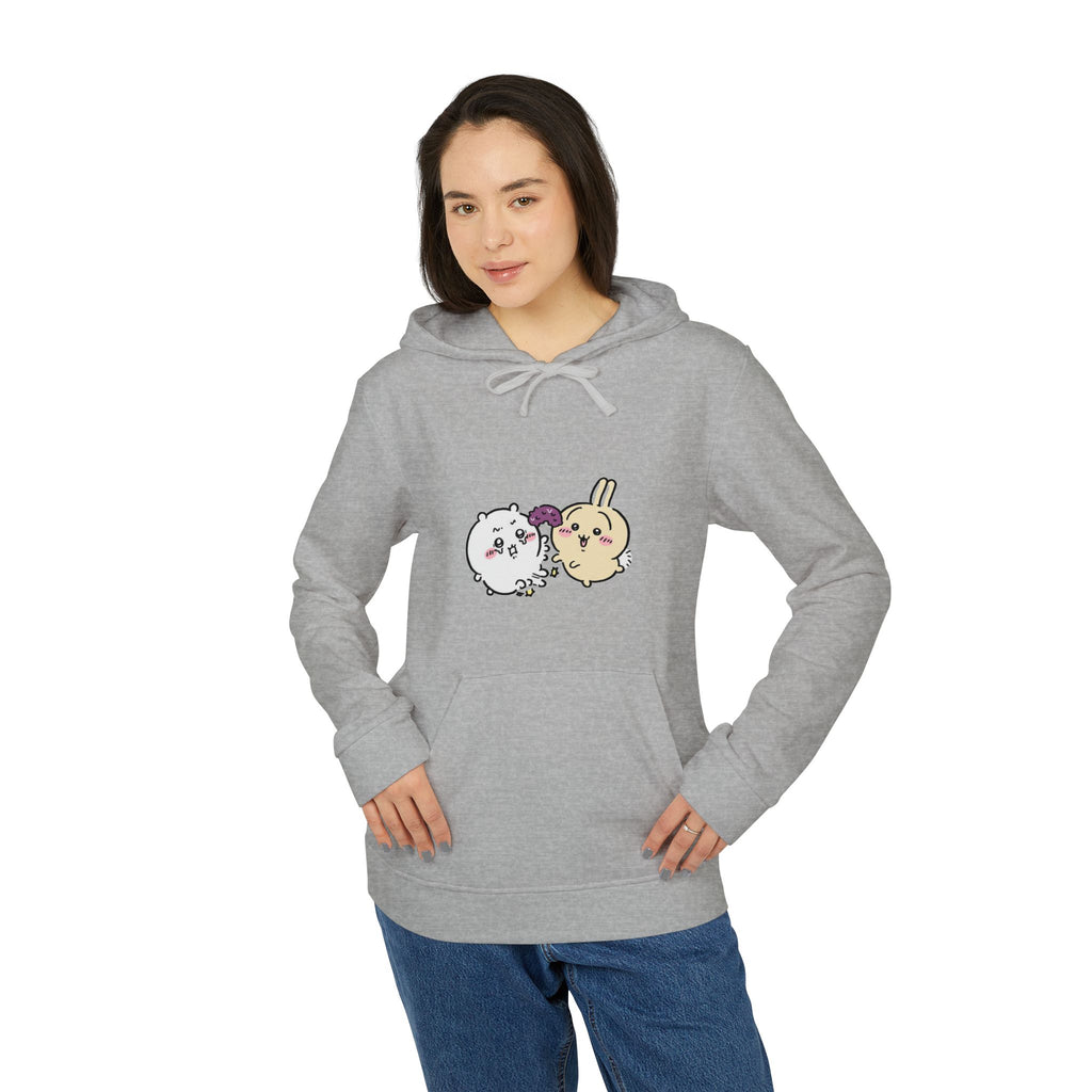 "Chiikawa Cute Cartoon Unisex Fleece Hoodie – Kawaii Character Sweatshirt for Cozy Everyday Style