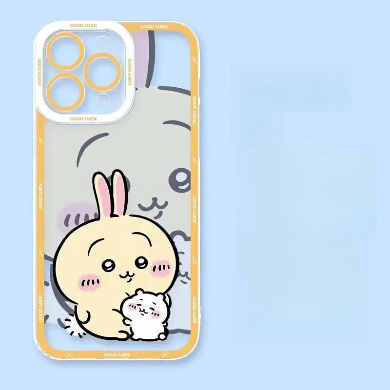 Cute Cartoon Chiikawa Usagi Hachiware Case for Iphone 16E 16 15 11 14 13 12 Pro Max plus 7 8 X XS XR Silicone Capa Clear Cover