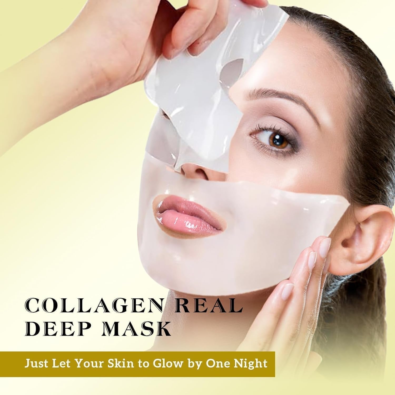Bio-Collagen Real Deep Anti-Wrinkle Lifting Mask – Overnight Hydrating Face Mask for All Skin Types, Moisturizing & Firming, 17-Pack