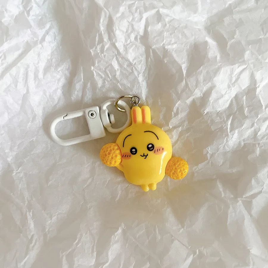 Sanrio Kawaii Keychain Set (6Pcs) – Cute Anime Hachiware & Usagi Bag Charms, Perfect Birthday Gift for Kids & Friends