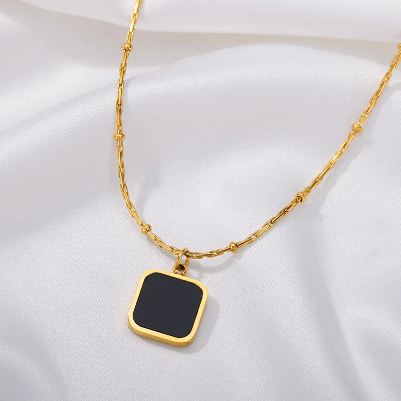 Double Layer Zircon Clavicle Chain Necklace – Thick Stainless Steel Punk Hip-Hop Streetwear Jewelry Gift for Women