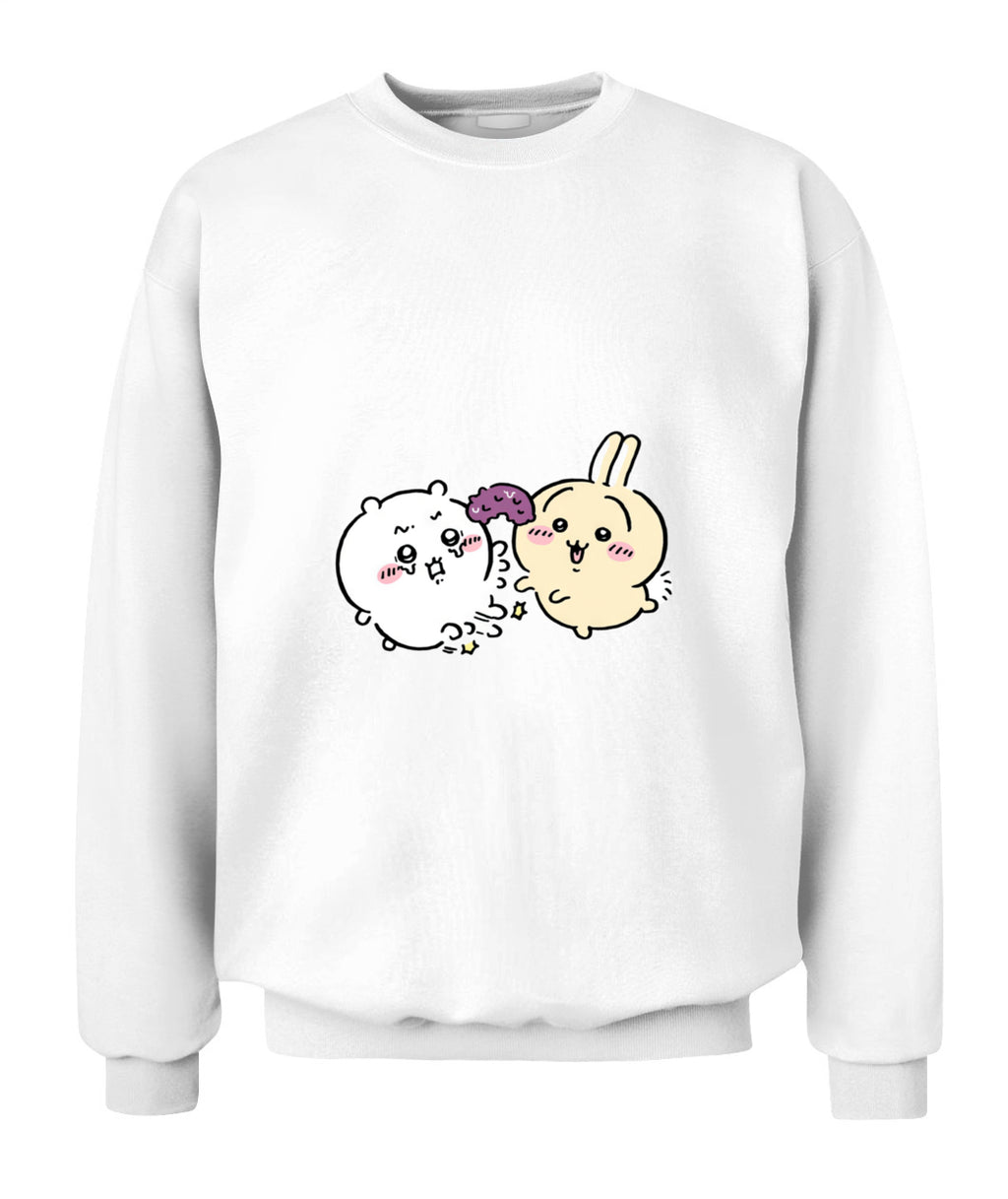 Chiikawa Usagi & Momonga Unisex Sweatshirt – Cute Cartoon Crewneck | Gildan 18000