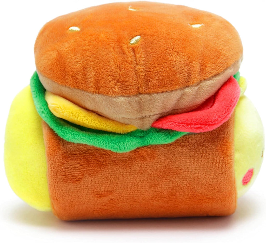 Chickiroll Burger Plush Toy – Kawaii Stuffed Animal with Removable Outfit, Soft Squishy Plush Gift for Girls & Kids