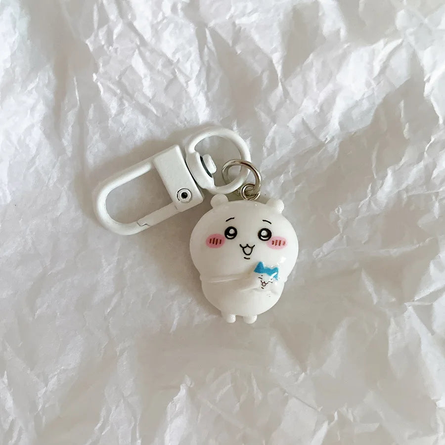 Sanrio Kawaii Keychain Set (6Pcs) – Cute Anime Hachiware & Usagi Bag Charms, Perfect Birthday Gift for Kids & Friends