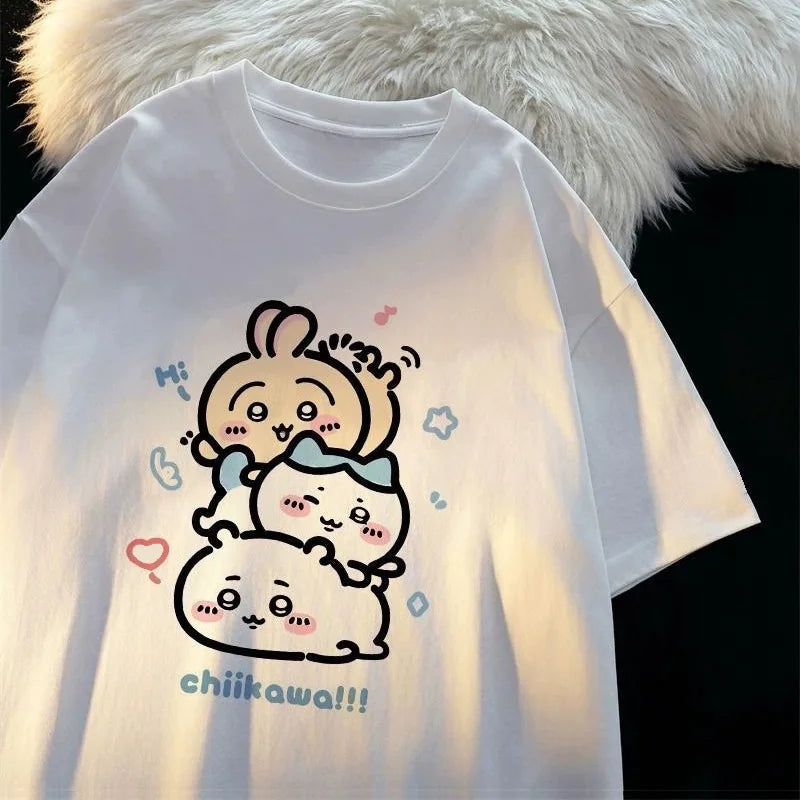 Chiikawa Toilet Time Women’s T-Shirt – Cute Short Sleeve Summer Casual Top, Comfortable Fashion Tee