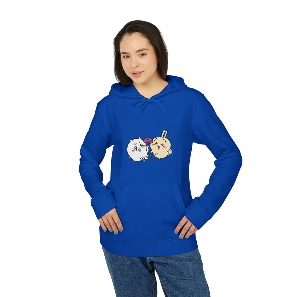 "Chiikawa Cute Cartoon Unisex Fleece Hoodie – Kawaii Character Sweatshirt for Cozy Everyday Style