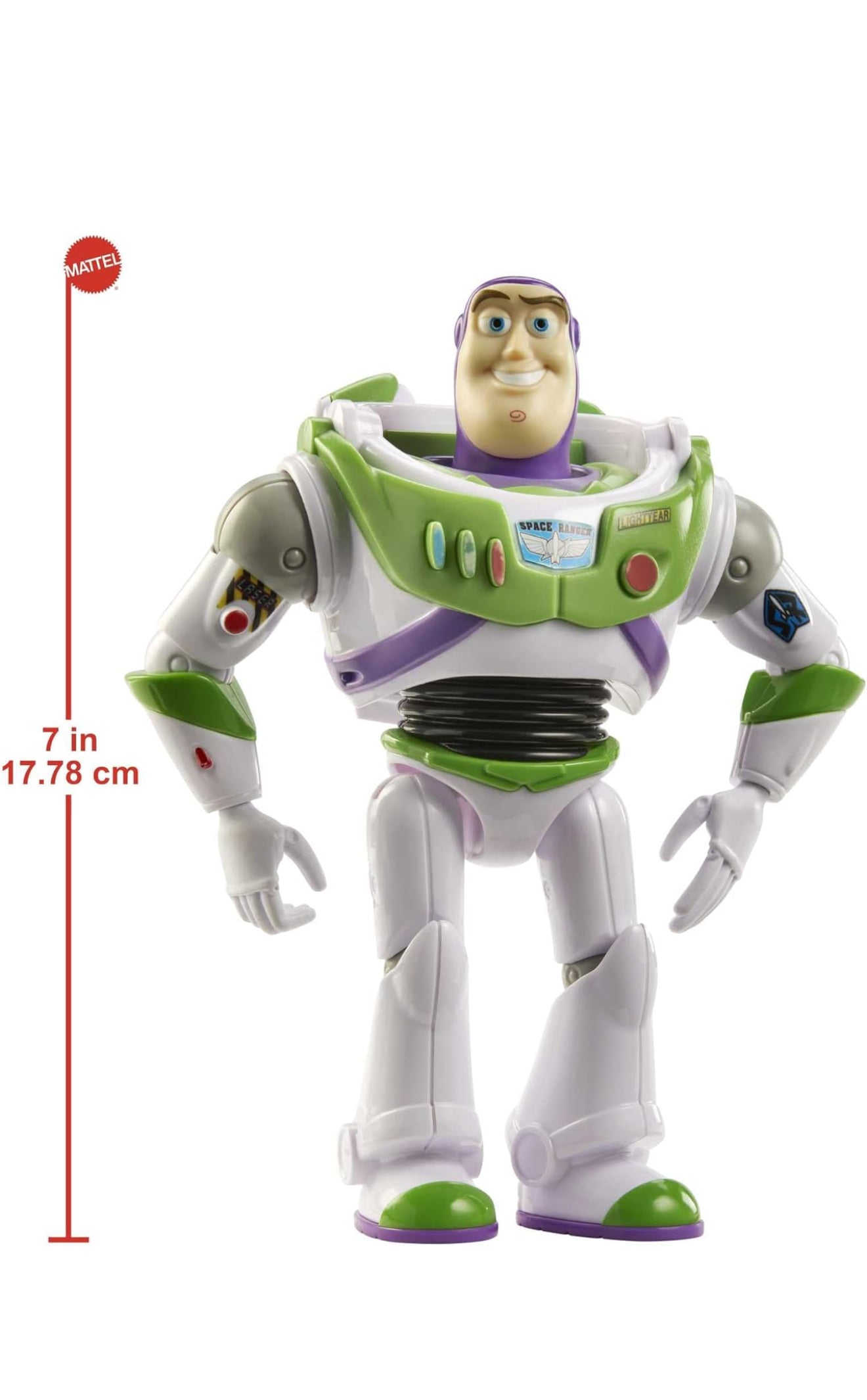 Mattel Disney Pixar Toy Story Action Figure, Posable Buzz Lightyear in Signature Spacesuit Look, Collectible Toy, 7-inch