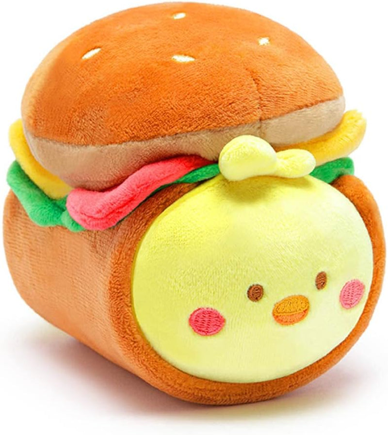 Chickiroll Burger Plush Toy – Kawaii Stuffed Animal with Removable Outfit, Soft Squishy Plush Gift for Girls & Kids