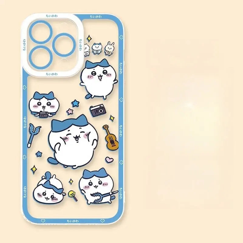 Cute Cartoon Chiikawa Usagi Hachiware Case for Iphone 16E 16 15 11 14 13 12 Pro Max plus 7 8 X XS XR Silicone Capa Clear Cover