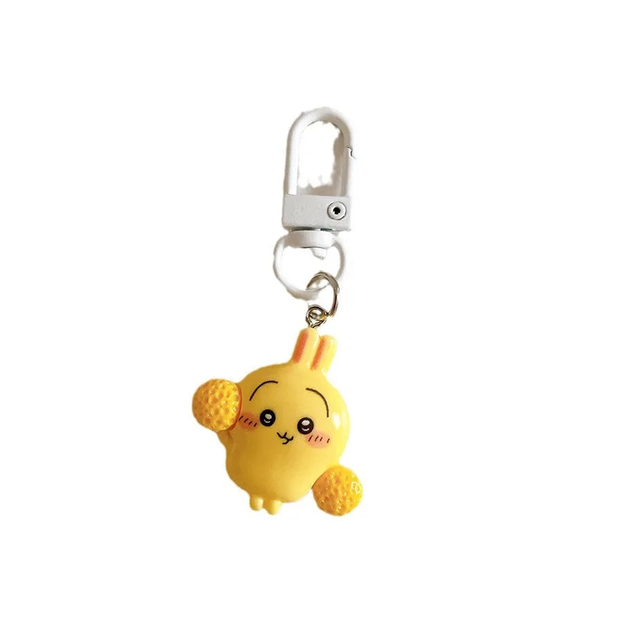 Sanrio Kawaii Keychain Set (6Pcs) – Cute Anime Hachiware & Usagi Bag Charms, Perfect Birthday Gift for Kids & Friends
