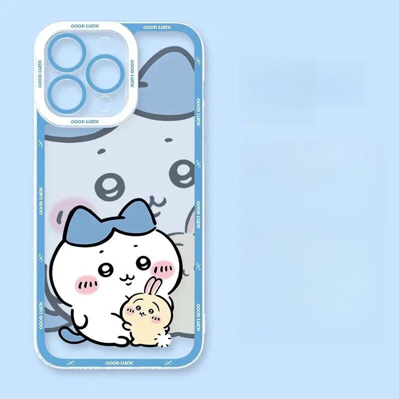 Cute Cartoon Chiikawa Usagi Hachiware Case for Iphone 16E 16 15 11 14 13 12 Pro Max plus 7 8 X XS XR Silicone Capa Clear Cover
