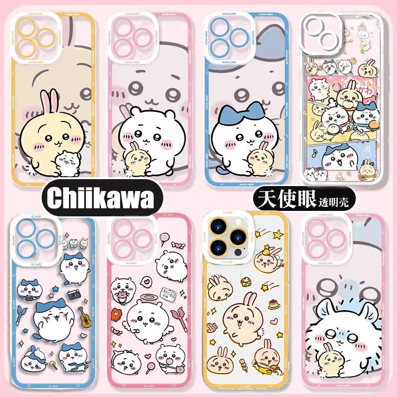 Cute Cartoon Chiikawa Usagi Hachiware Case for Iphone 16E 16 15 11 14 13 12 Pro Max plus 7 8 X XS XR Silicone Capa Clear Cover