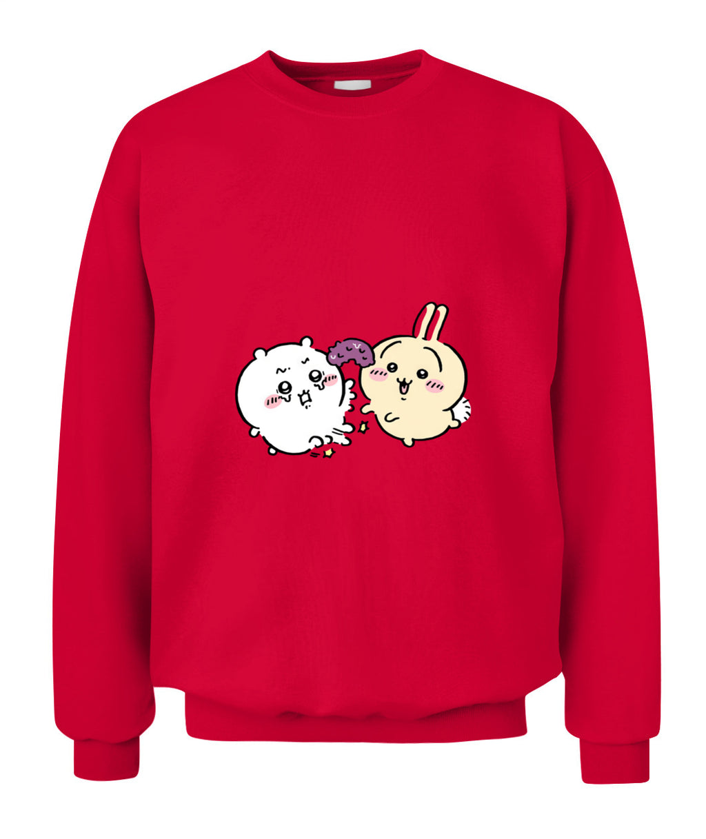 Chiikawa Usagi & Momonga Unisex Sweatshirt – Cute Cartoon Crewneck | Gildan 18000