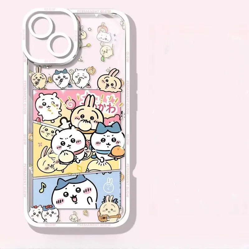 Cute Cartoon Chiikawa Usagi Hachiware Case for Iphone 16E 16 15 11 14 13 12 Pro Max plus 7 8 X XS XR Silicone Capa Clear Cover