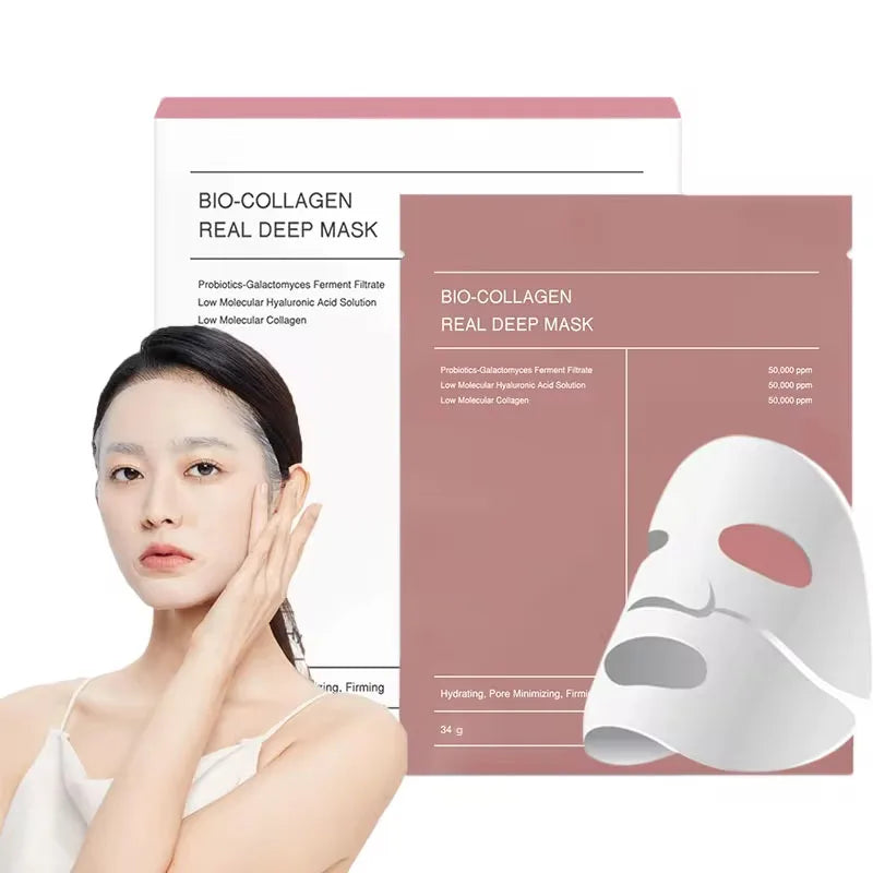 4-Pack Bio-Collagen Real Deep Night Mask – Absorbable Moisturizing & Firming Face Mask for Nourishing, Brightening & Skincare