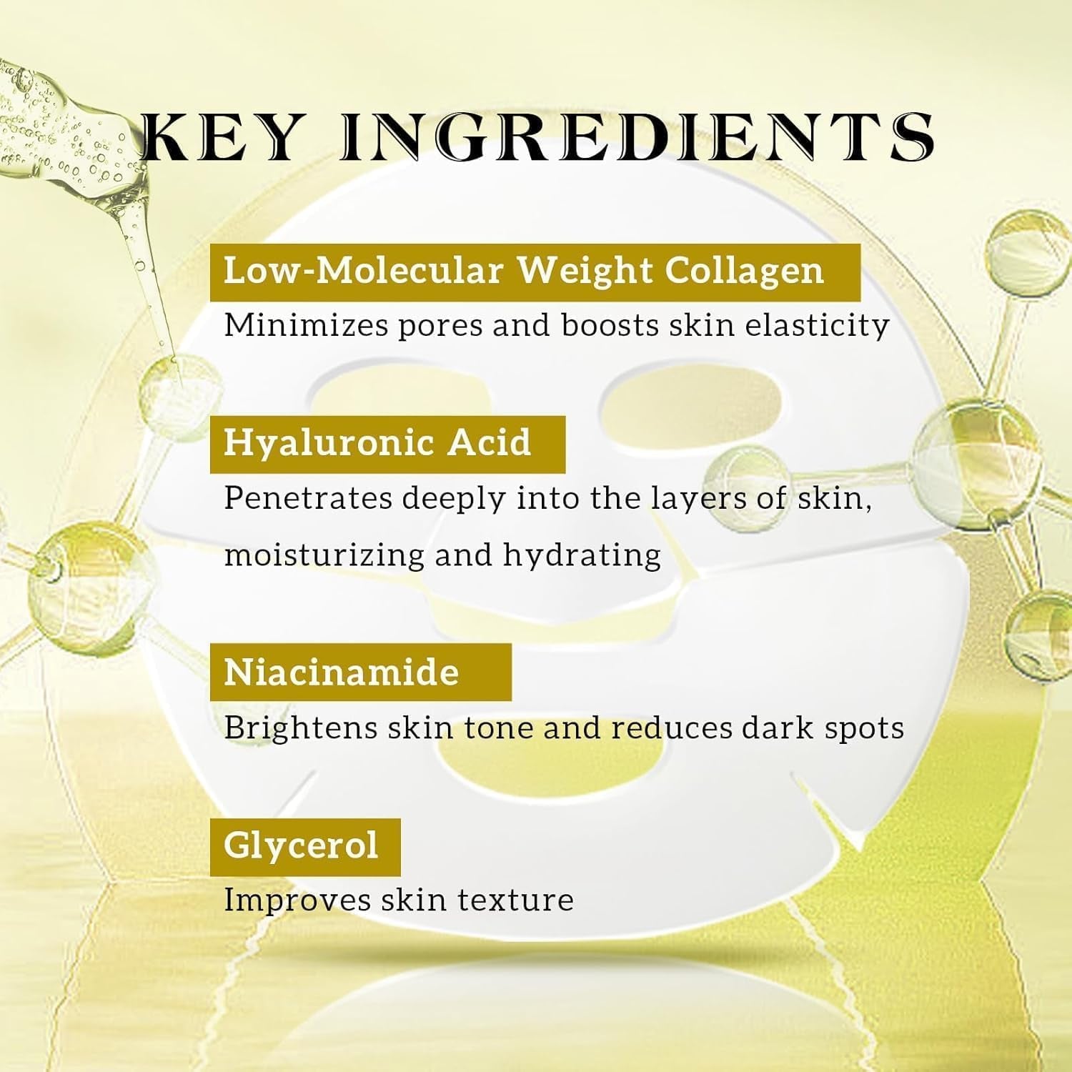 Bio-Collagen Real Deep Anti-Wrinkle Lifting Mask – Overnight Hydrating Face Mask for All Skin Types, Moisturizing & Firming, 17-Pack