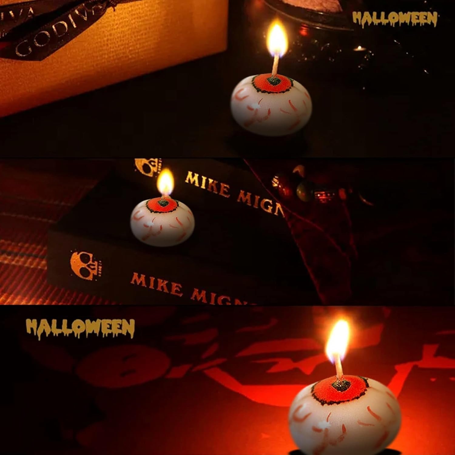 Halloween Eyeball Floating Candles, Scary Eye Ball Tealights Candles Realistic Eyeball Floats on Water Table Candles Decor for Centerpieces, Halloween Dinner Party Decoration (5PCS)