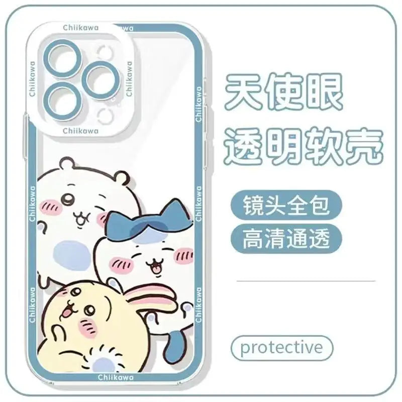 Cute Cartoon Chiikawa Usagi Hachiware Case for Iphone 16E 16 15 11 14 13 12 Pro Max plus 7 8 X XS XR Silicone Capa Clear Cover